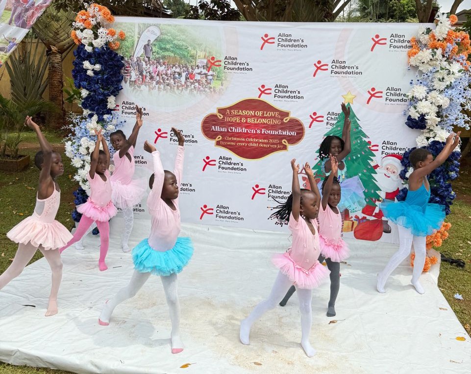Children dancing and celebrating together on stage